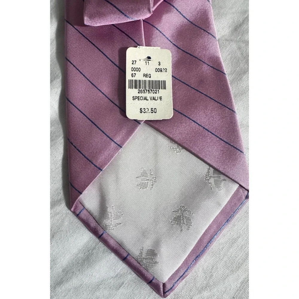 Brooks Brothers 346 Silk Tie NWT Pink Blue Stripe Preppy Ivy League Necktie Gift